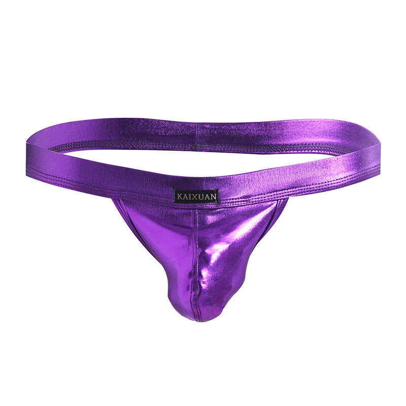 Men's Low Waist Sexy Breathable Faux Leather Underwear