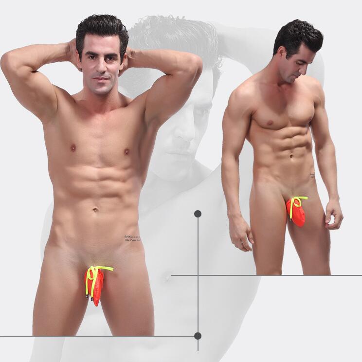 Hot Men's Lace-Up Thong Underwear with Bulge Pouch