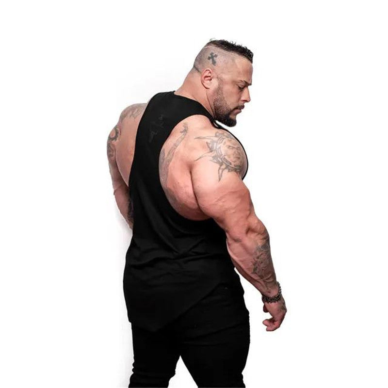 Men's Cotton Muscle Fitness Tank Top - Trendy Design