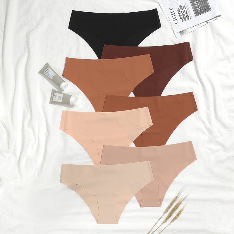 Seamless Ice Silk Women's Underwear - Plus Size Cotton Triangle