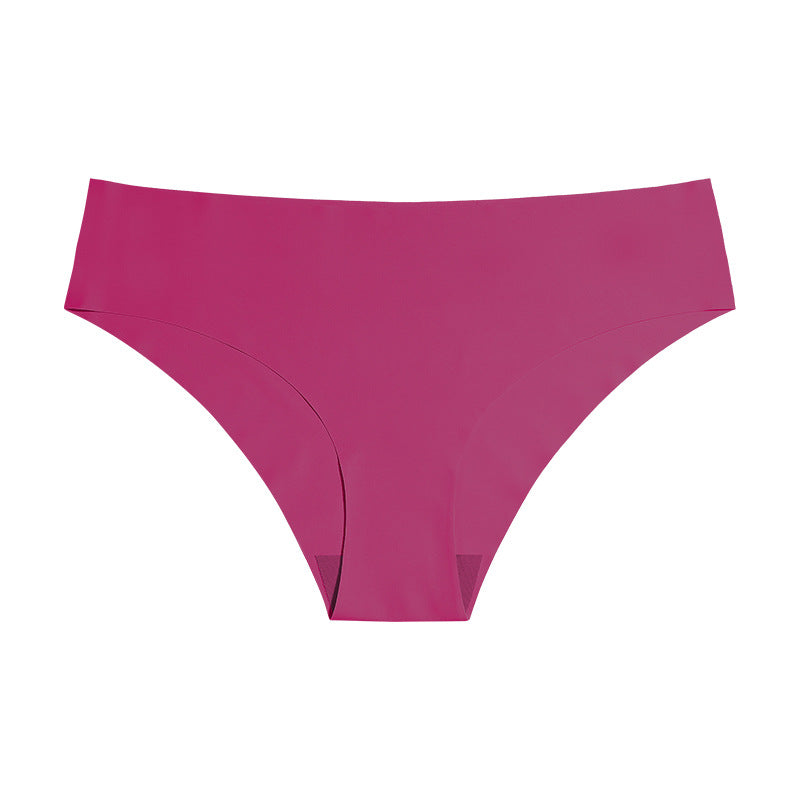 Seamless Ice Silk Women's Underwear - Plus Size Cotton Triangle