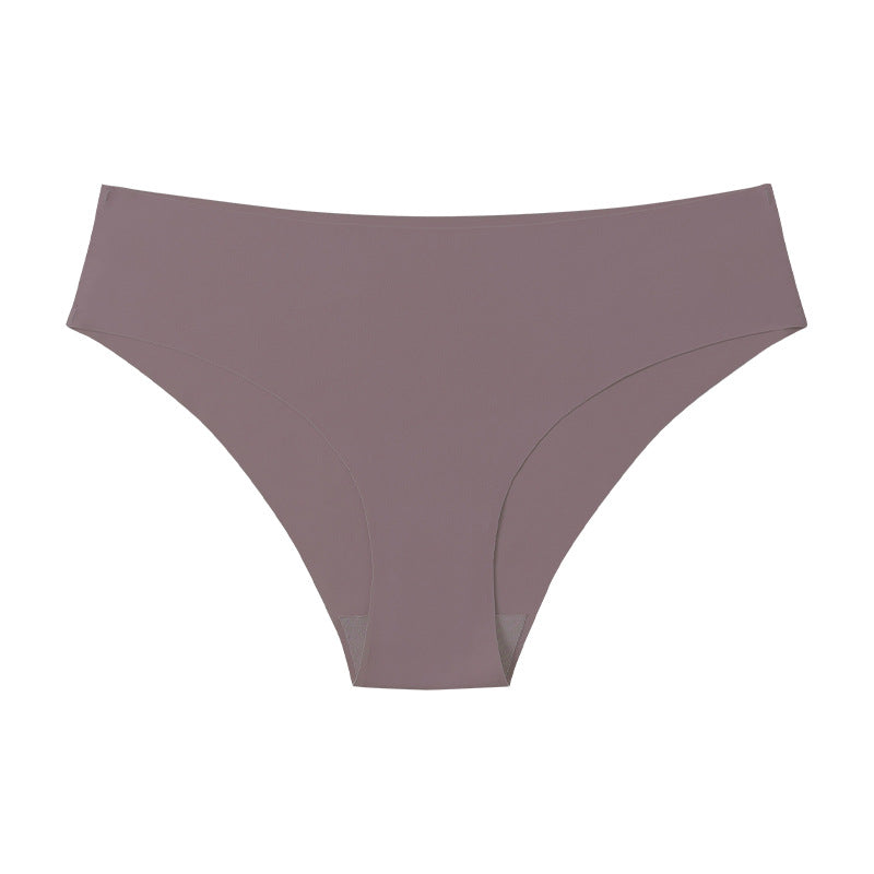 Seamless Ice Silk Women's Underwear - Plus Size Cotton Triangle