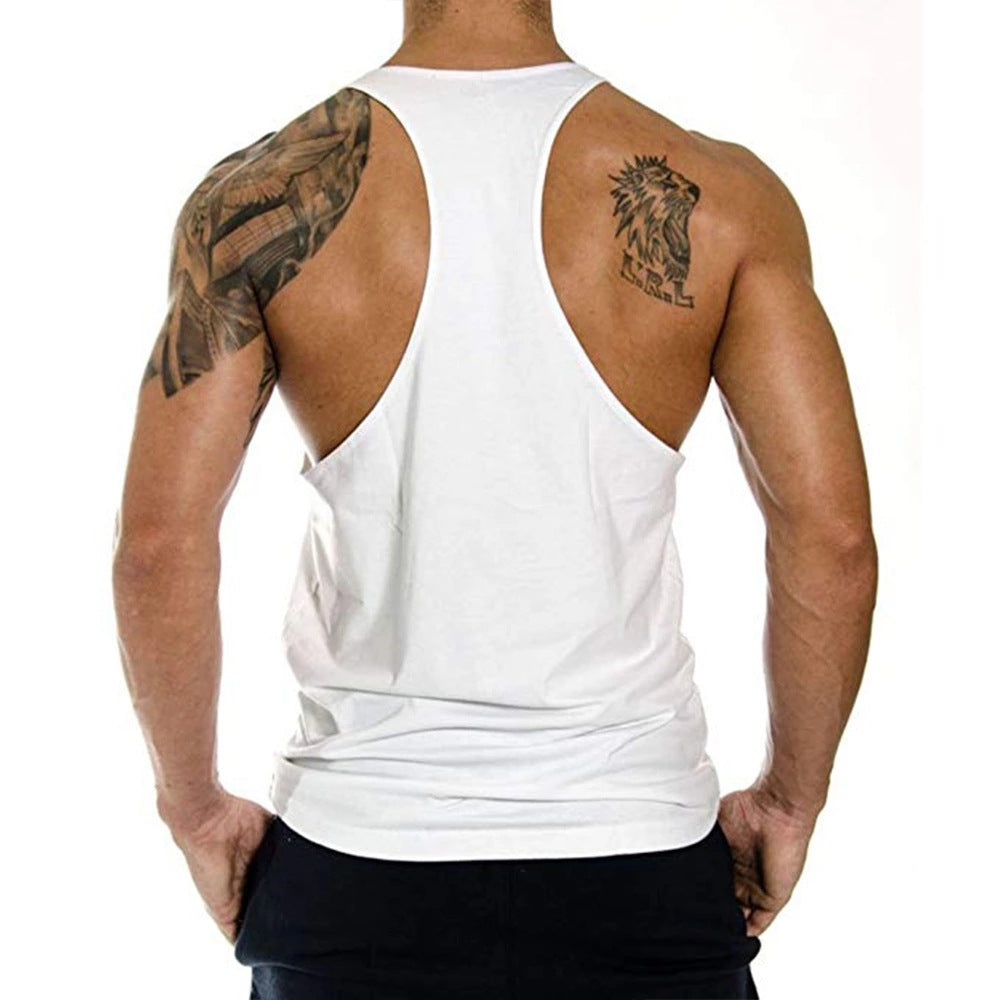 Men's Fitness Elastic Muscle Wide Shoulder Tank Top