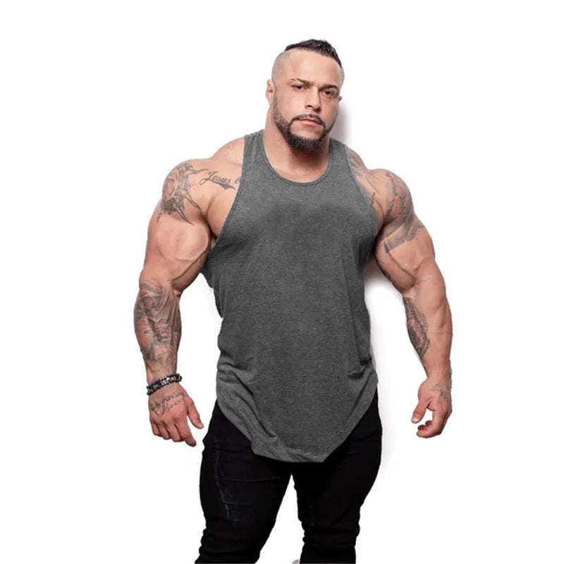 Men's Cotton Muscle Fitness Tank Top - Trendy Design