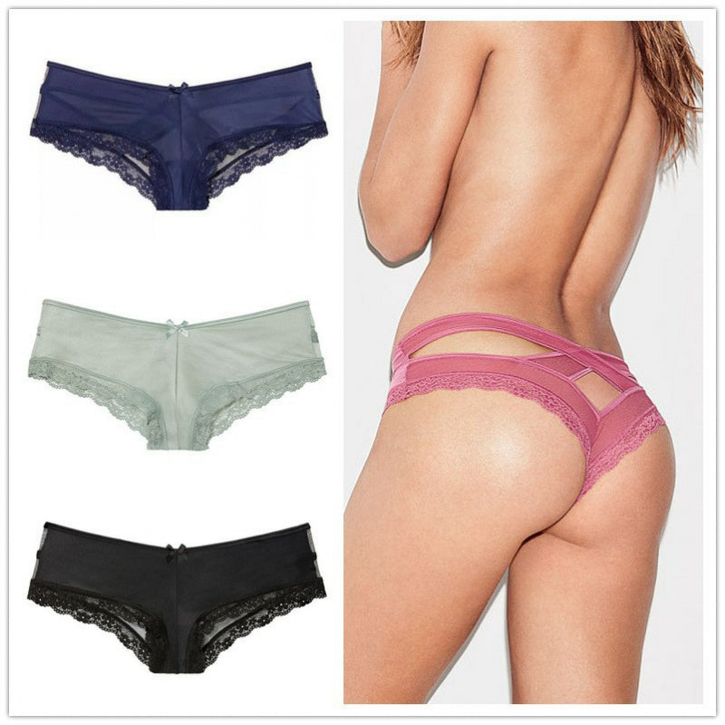 Transparent Lace Low Waist Women's Thong Underwear