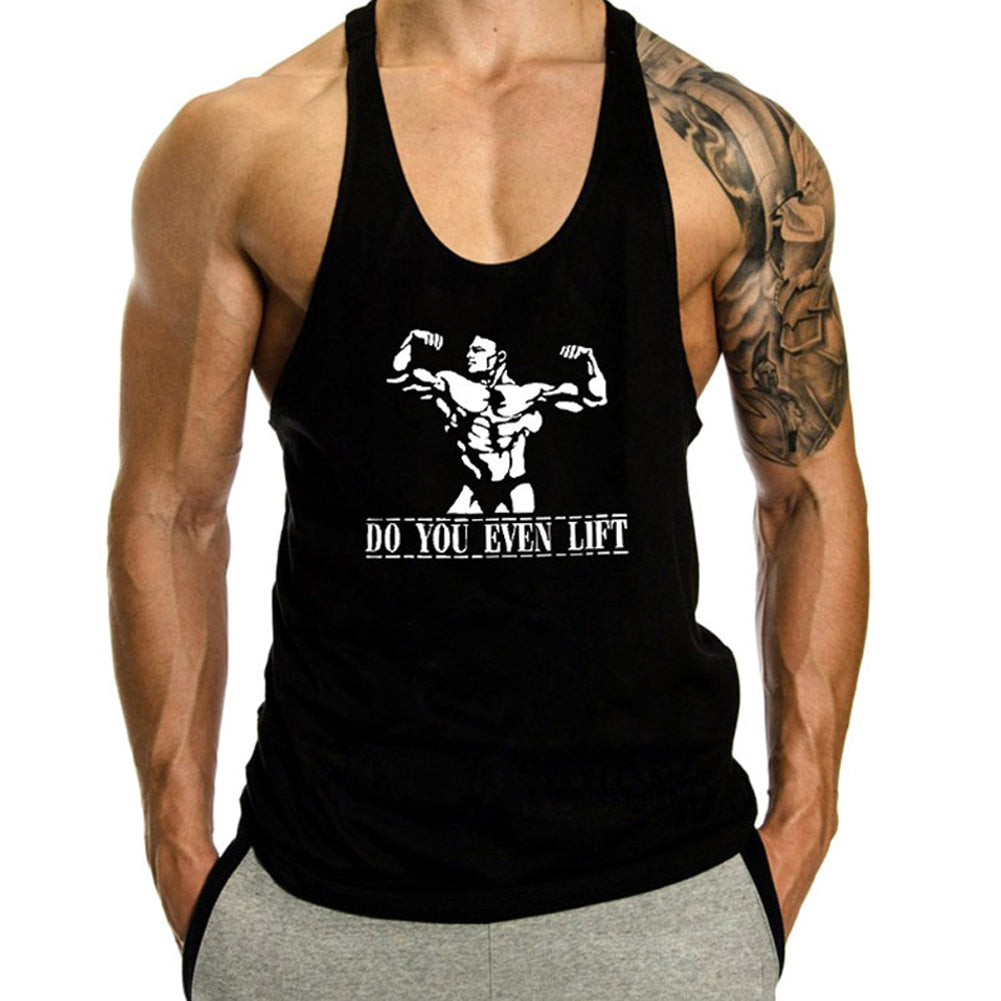 Men's Summer Cotton Muscle Workout Tank Top (Printed)