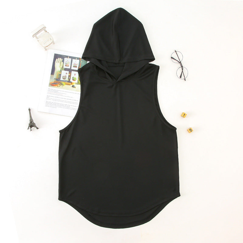 Men's Hooded Fitness Tank Top for Basketball & Running
