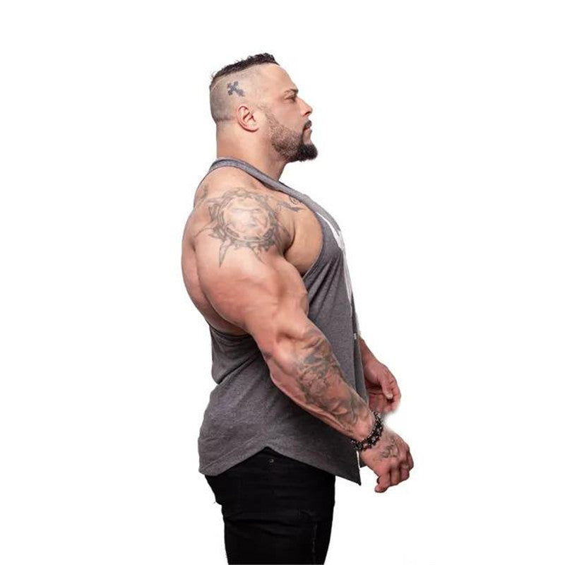 Men's Cotton Muscle Fitness Tank Top - Trendy Design