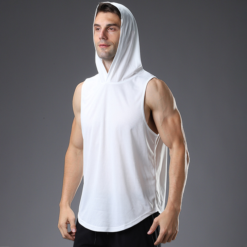 Men's Hooded Fitness Tank Top for Basketball & Running