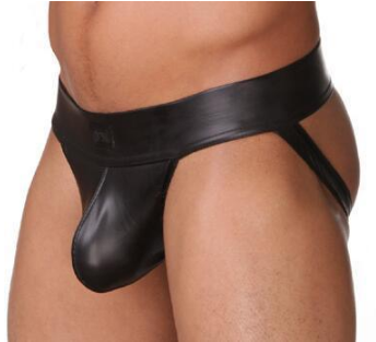 Men's Sexy Thong Underwear in Faux Leather