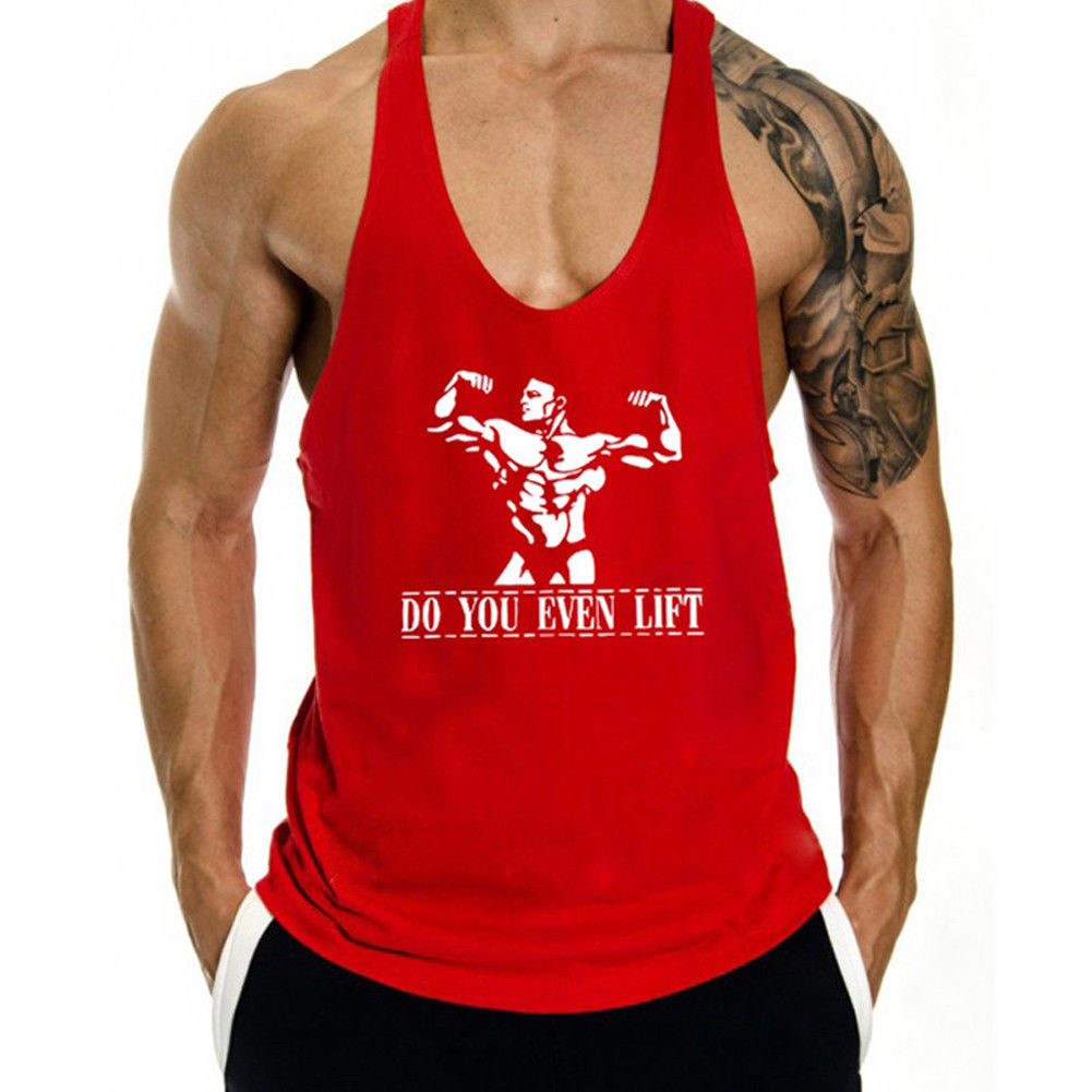 Men's Summer Cotton Muscle Workout Tank Top (Printed)
