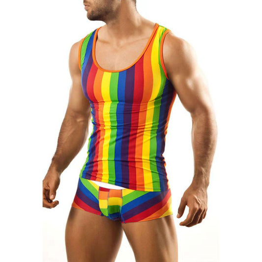 Men's Fashion Tank Top and Shorts Homewear Suit