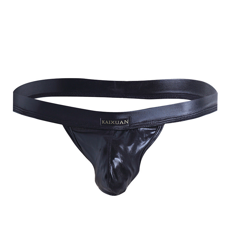 Men's Low Waist Sexy Breathable Faux Leather Underwear