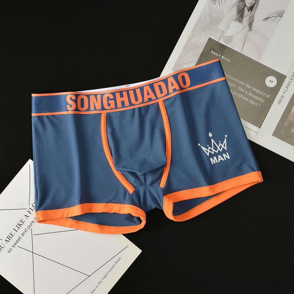 Men's Solid Color Boxers - Trendy Youth Underwear