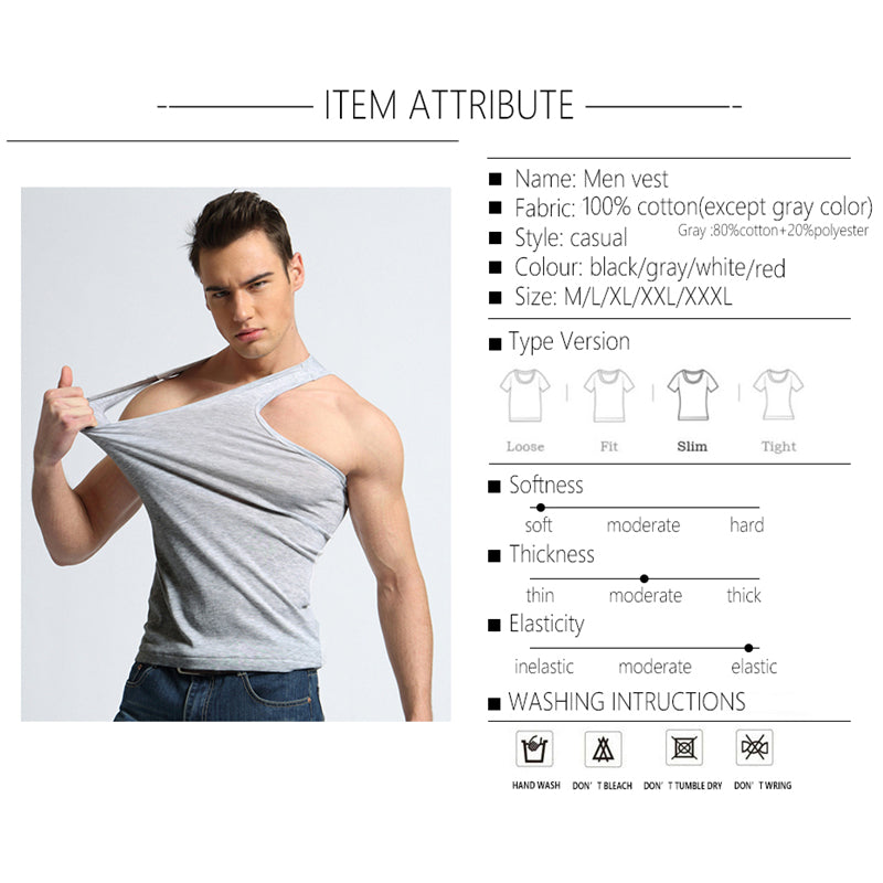 High-Quality Men's Cotton Slim Fit Tank Top