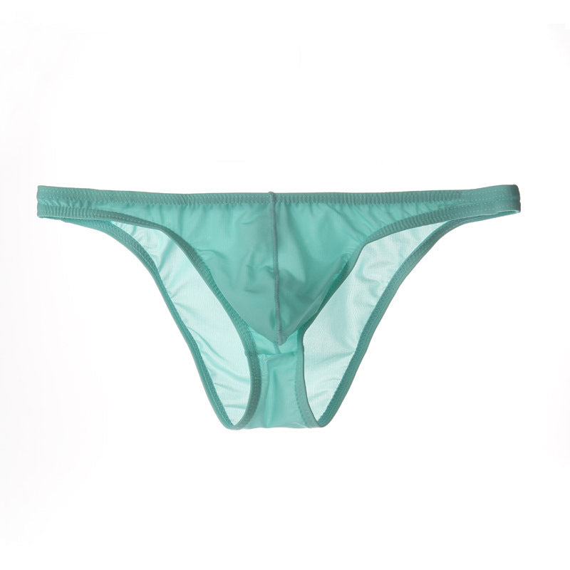 Men's Sexy Triangle Briefs, Transparent Mesh Underwear