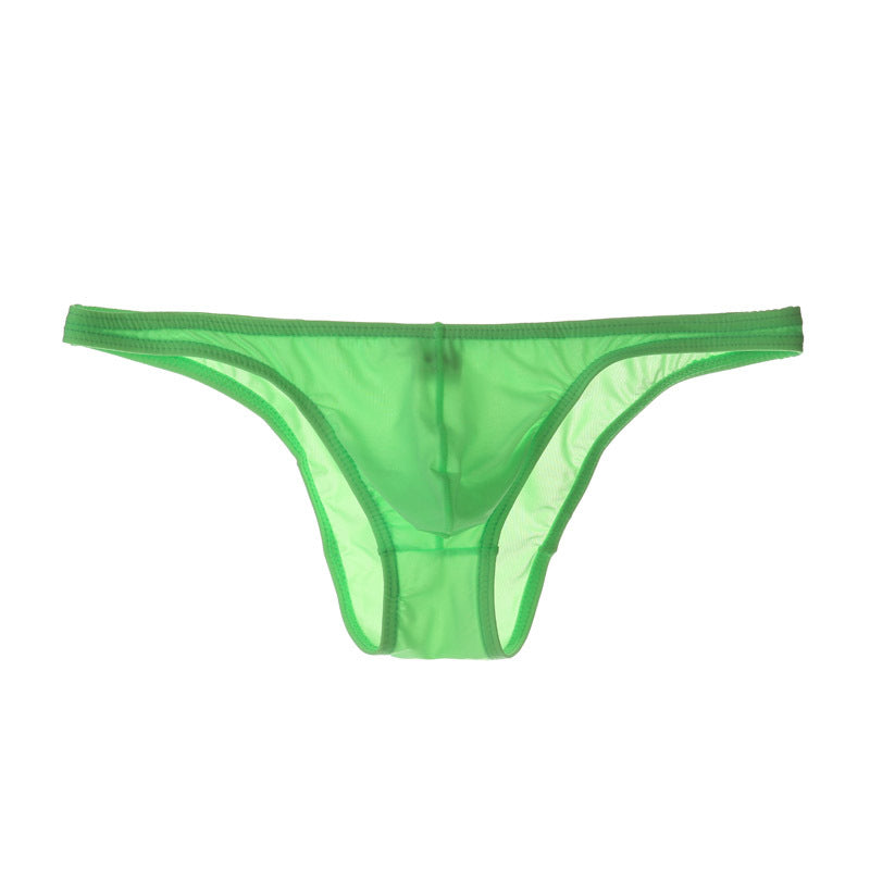 Men's Sexy Triangle Briefs, Transparent Mesh Underwear