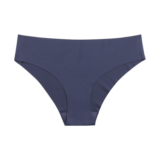 Seamless Ice Silk Women's Underwear - Plus Size Cotton Triangle