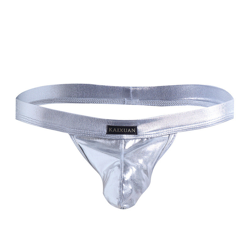 Men's Low Waist Sexy Breathable Faux Leather Underwear