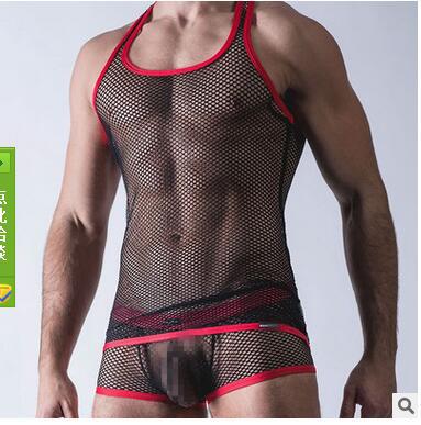 Men's Full Mesh Transparent Tank Top