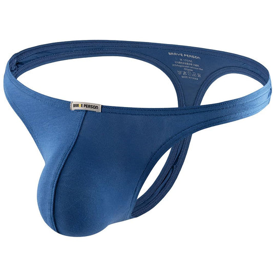 Summer Code Men's Thong G-String Underwear Soft Stretch Comfortable Brief Bulge Pouch Underwear Blue