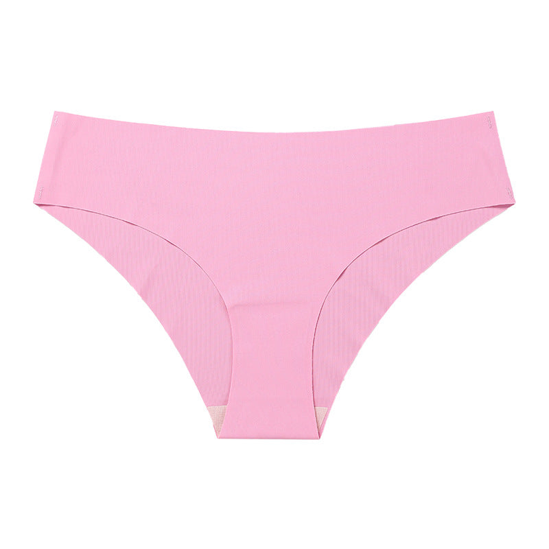 Seamless Ice Silk Women's Underwear - Plus Size Cotton Triangle