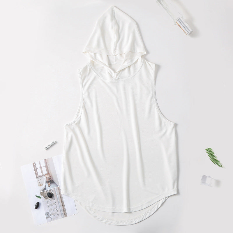 Men's Hooded Fitness Tank Top for Basketball & Running