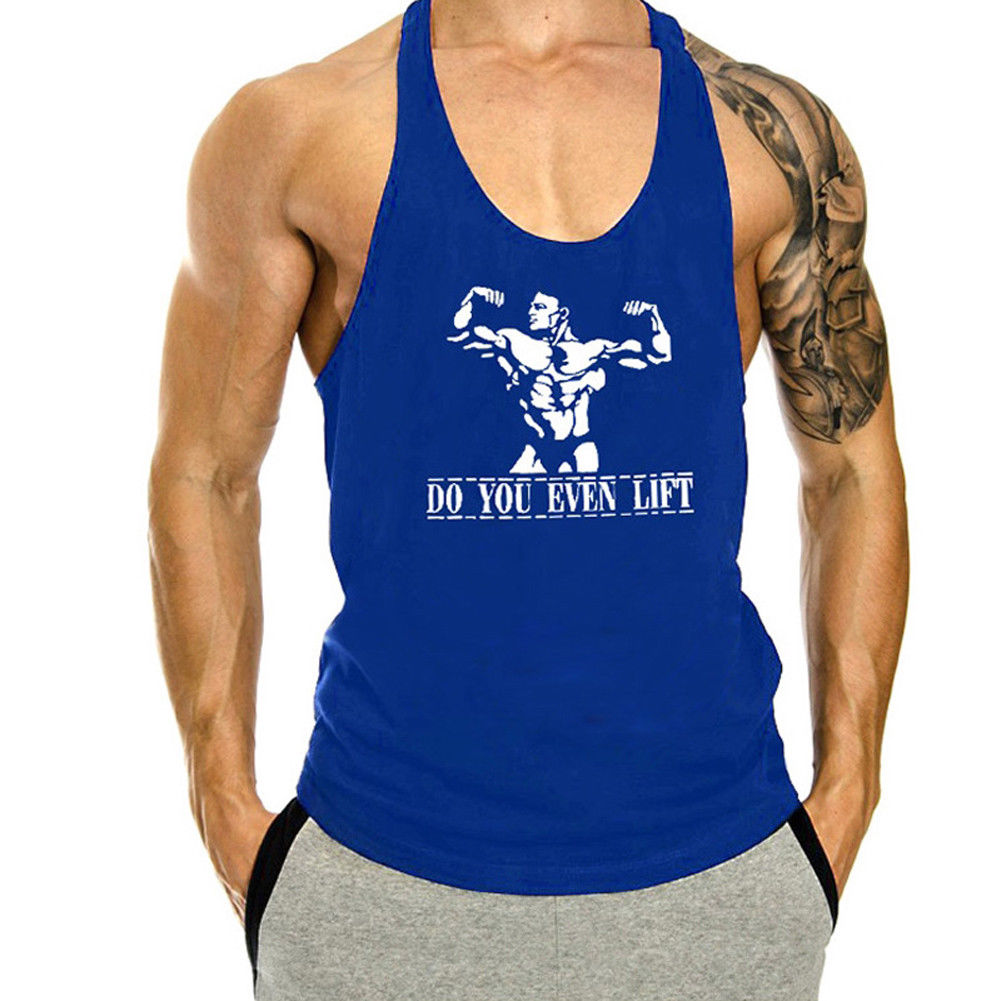 Men's Summer Cotton Muscle Workout Tank Top (Printed)