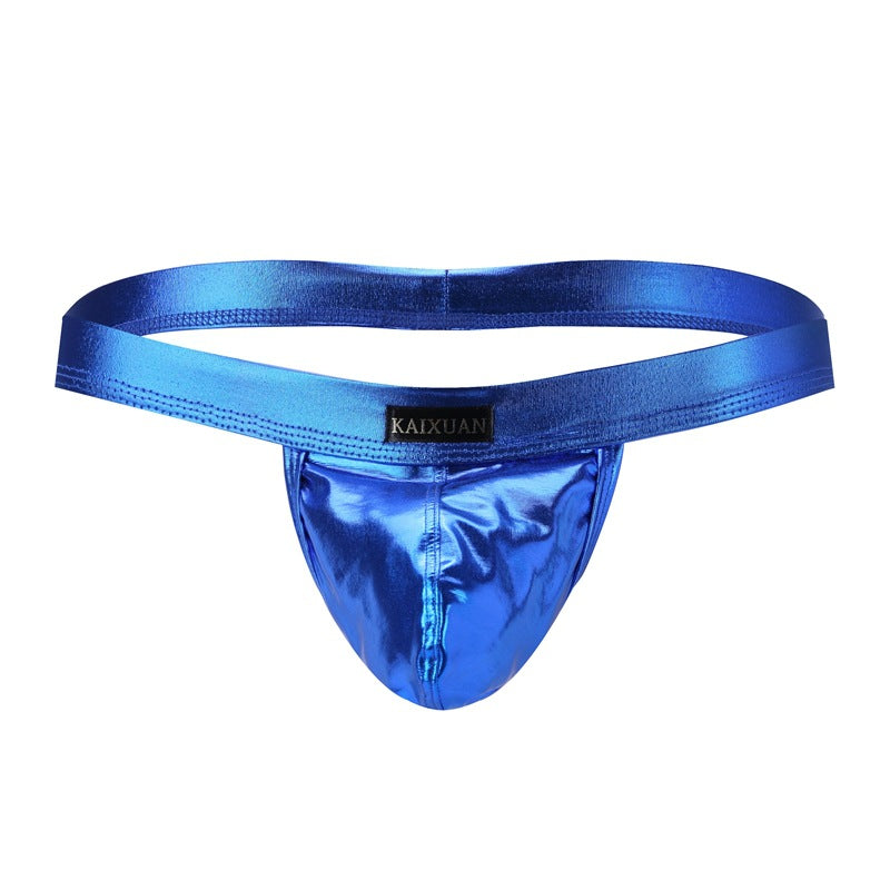 Men's Low Waist Sexy Breathable Faux Leather Underwear