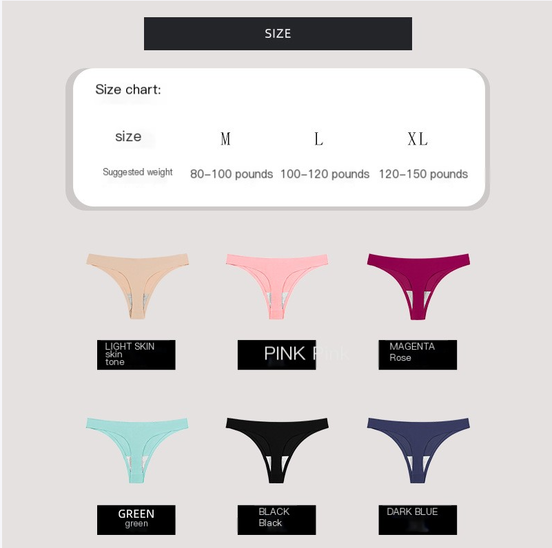Seamless Ice Silk T-Back Women's Underwear (Summer)