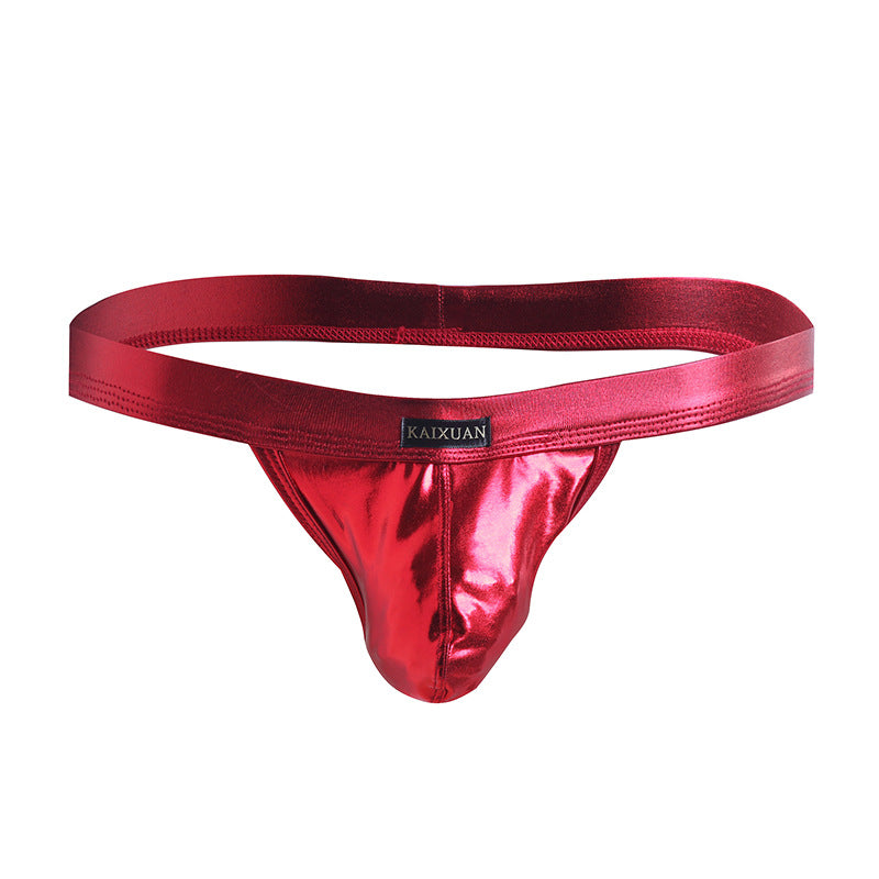 Men's Low Waist Sexy Breathable Faux Leather Underwear
