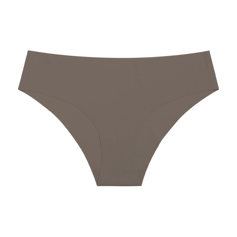 Seamless Ice Silk Women's Underwear - Plus Size Cotton Triangle