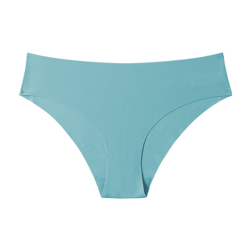 Seamless Ice Silk Women's Underwear - Plus Size Cotton Triangle