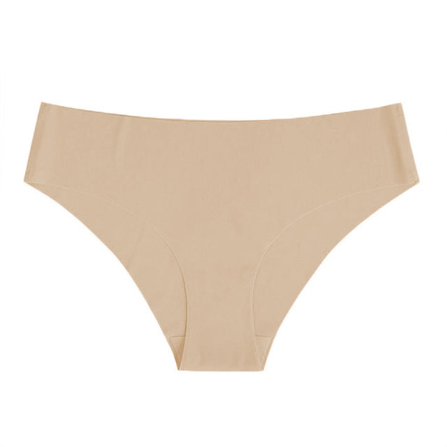 Seamless Ice Silk Women's Underwear - Plus Size Cotton Triangle