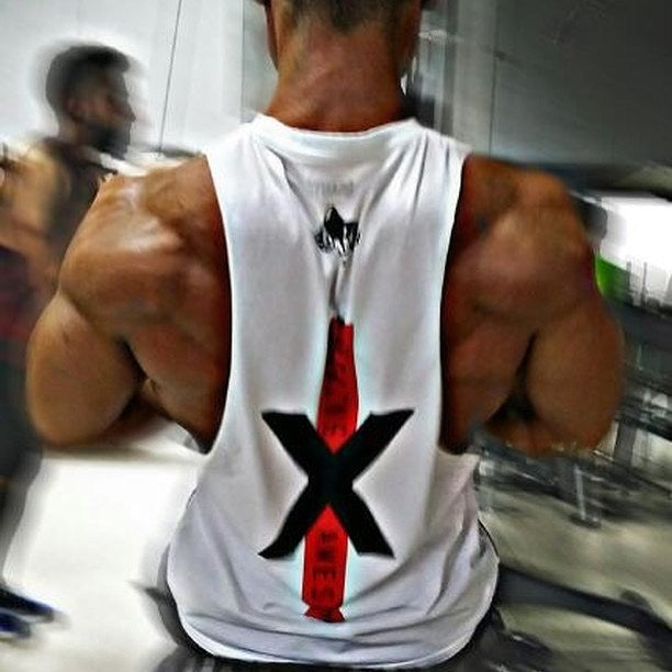 Men's Sleeveless Running Training Tank Top with Letters