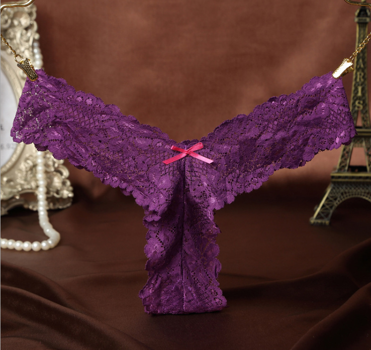 Lace Transparent Thong Low Waist Women's Underwear