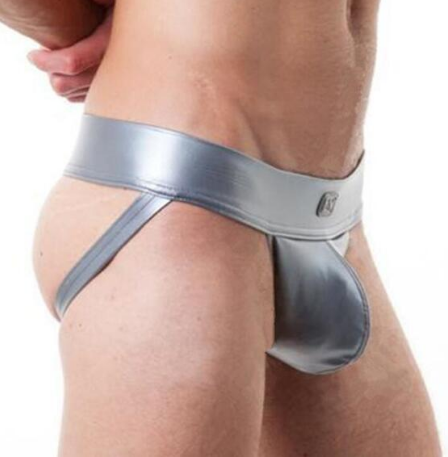 Men's Sexy Thong Underwear in Faux Leather