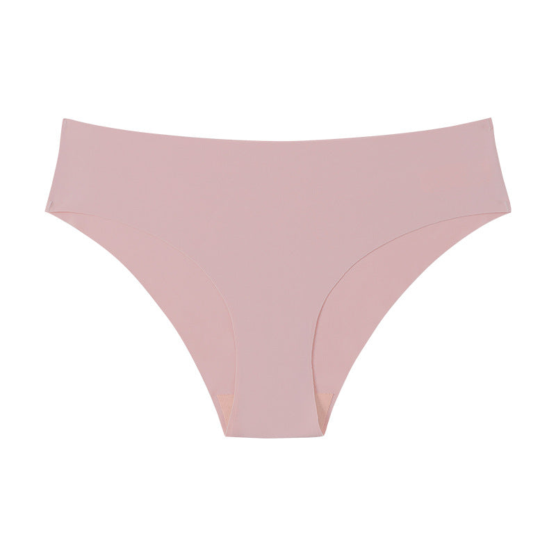 Seamless Ice Silk Women's Underwear - Plus Size Cotton Triangle