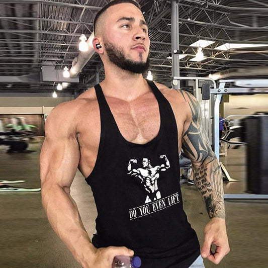 Men's Summer Cotton Muscle Workout Tank Top (Printed)