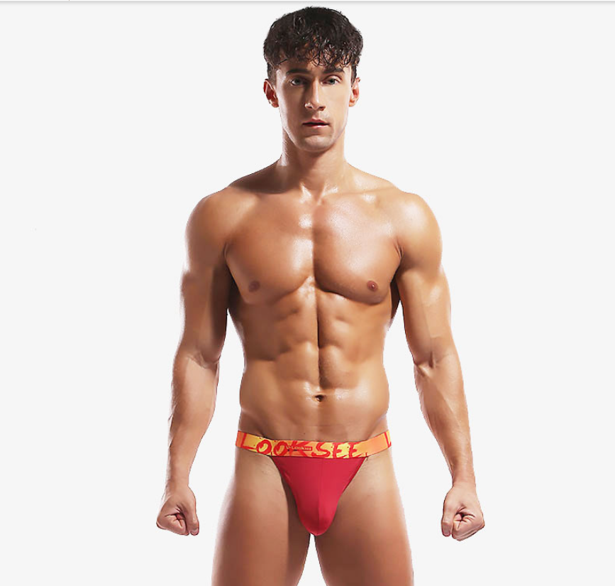 Men's Low Waist Transparent Triangle Thong Underwear