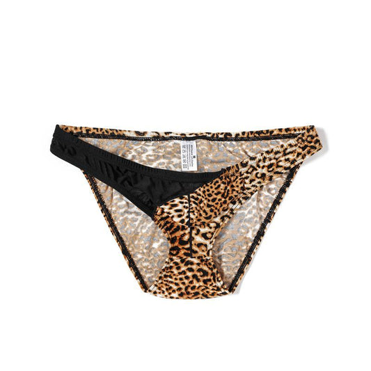Men's Leopard Briefs - Fashionable Mesh Underwear