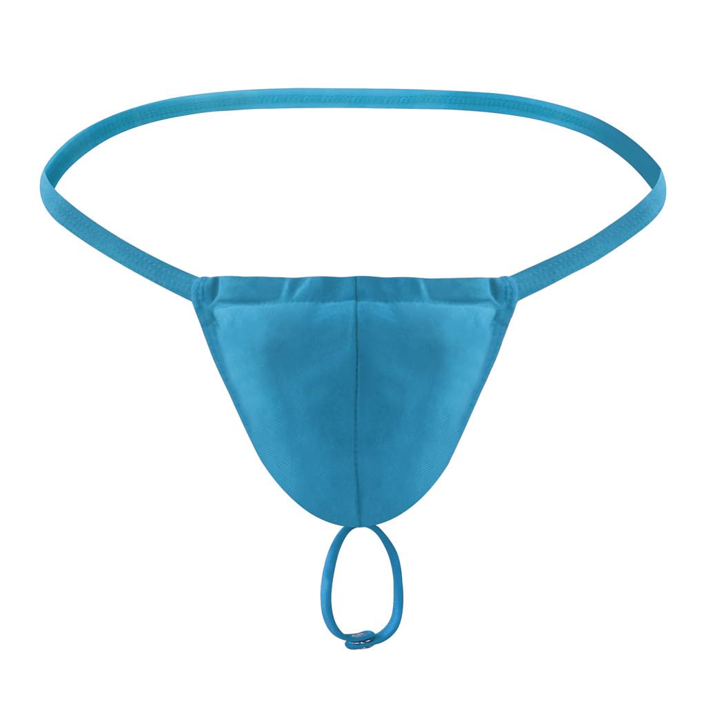 BreakEgg Mens Sexy Strap Thong Underwear with Athletic Supporter G-String Thong Underwear for Men (BlueOne Size)