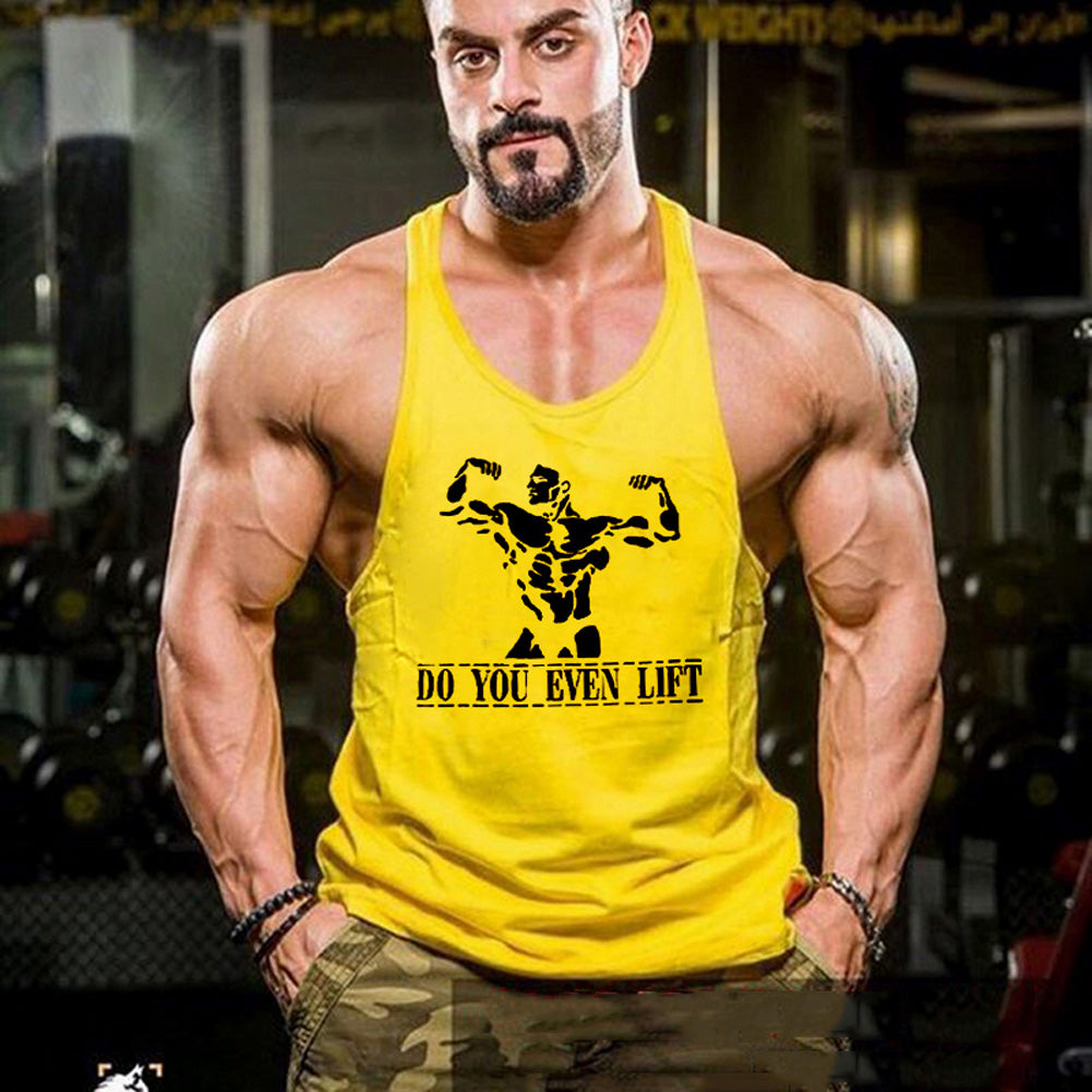 Men's Summer Cotton Muscle Workout Tank Top (Printed)