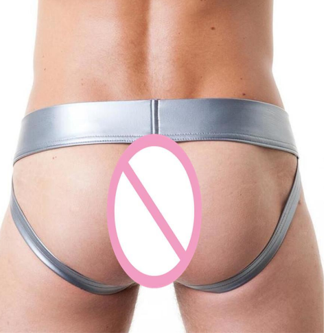 Men's Sexy Thong Underwear in Faux Leather