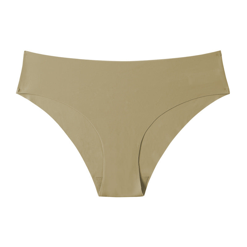 Seamless Ice Silk Women's Underwear - Plus Size Cotton Triangle