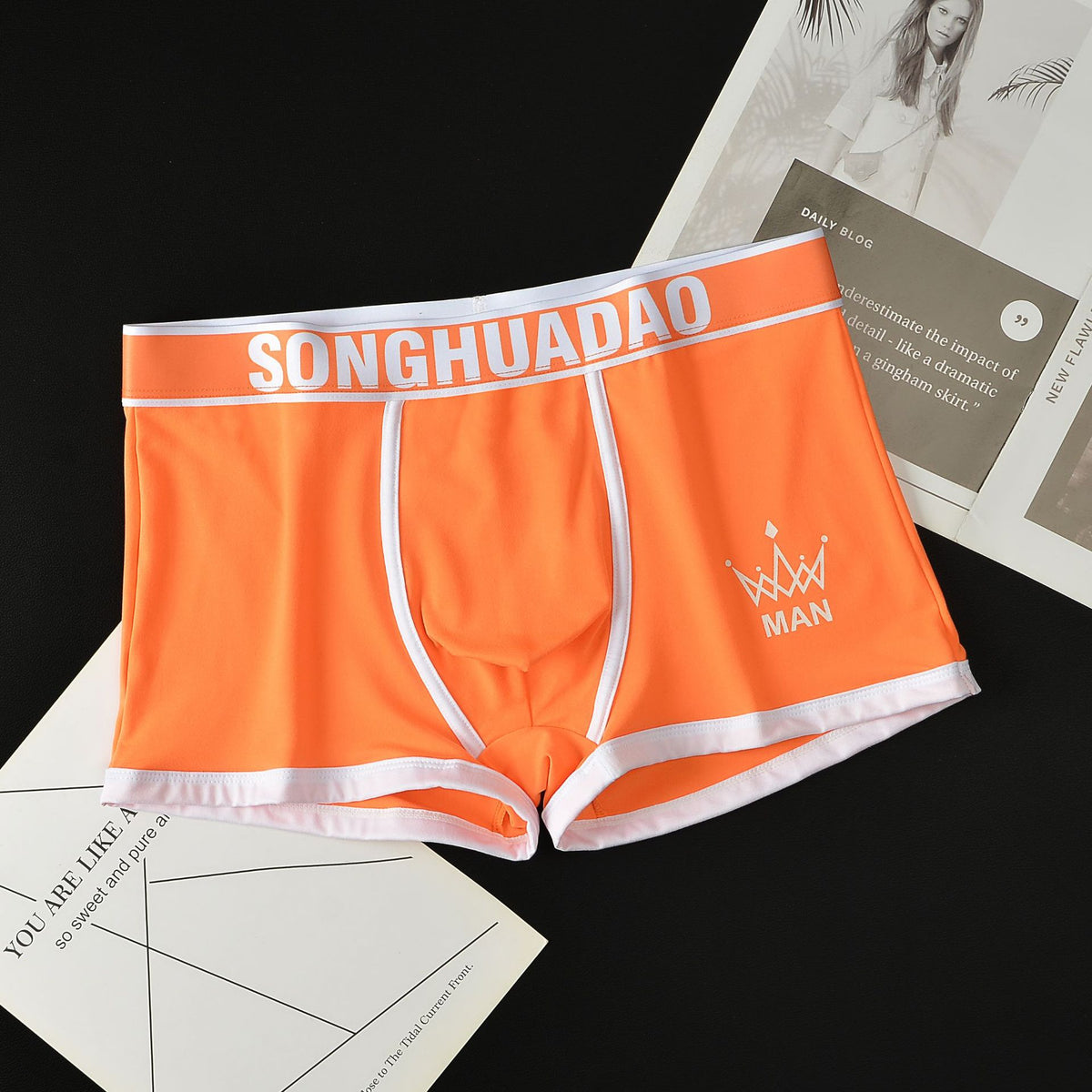 Men's Solid Color Boxers - Trendy Youth Underwear