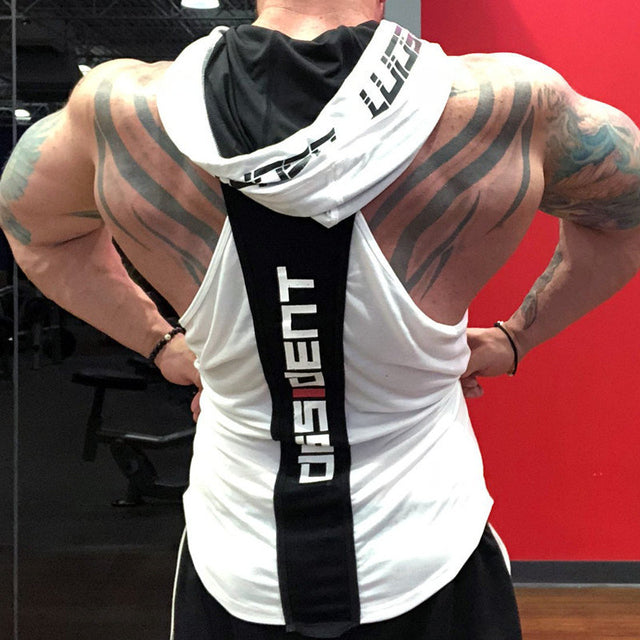 Men's Hooded Sleeveless Fitness Tank Top - Breathable