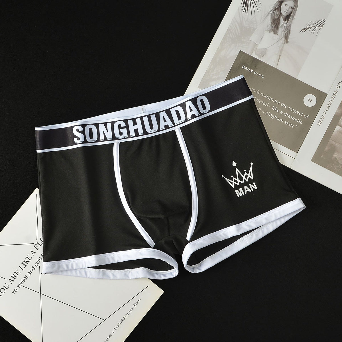 Men's Solid Color Boxers - Trendy Youth Underwear