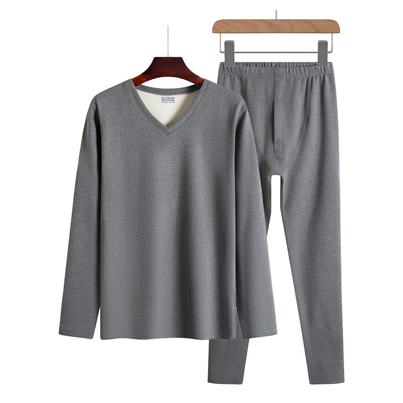 Men's Thermal Underwear Set - Thick V Neck Long Johns