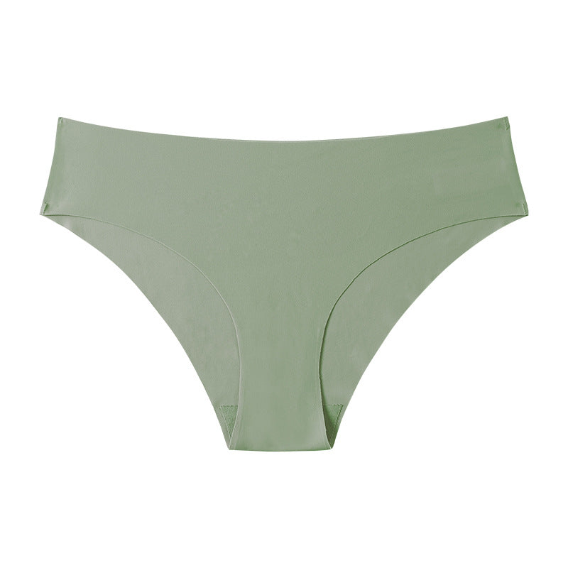 Seamless Ice Silk Women's Underwear - Plus Size Cotton Triangle